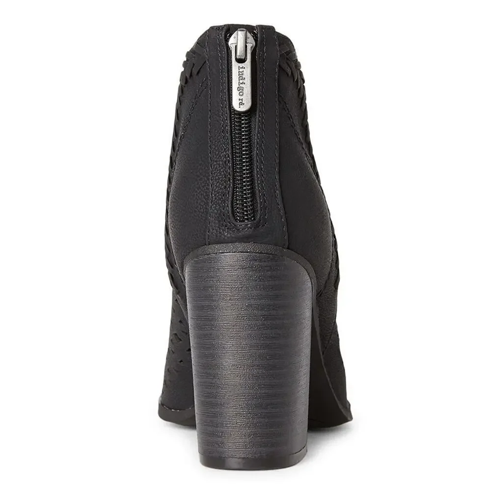 New INDIGO RD. Women's Perforated Faux Suede Peep Toe Ankle Booties